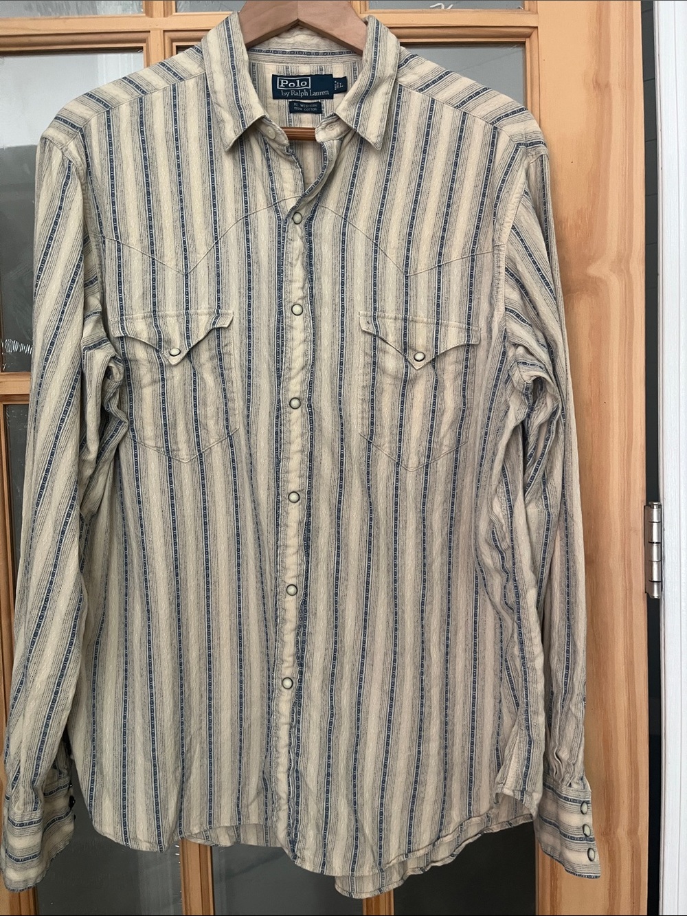 Polo Ralph Lauren Vintage RL western pearl snap button down embroidered shirt